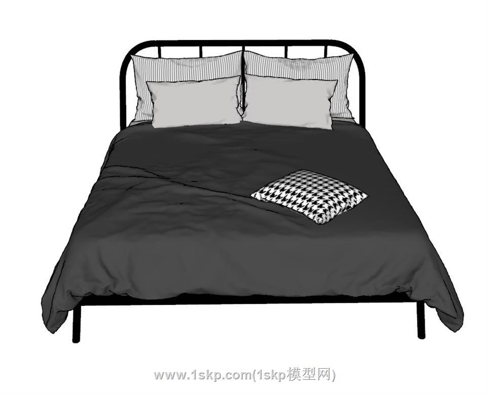 铁架床双人床床铺SU模型