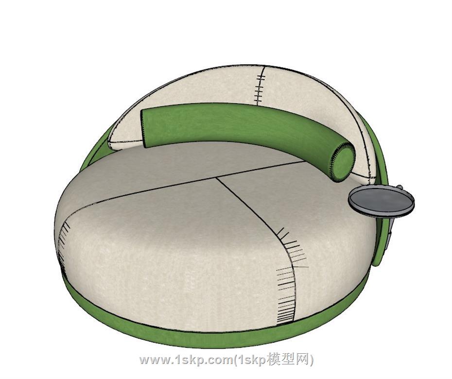 圆床SU模型