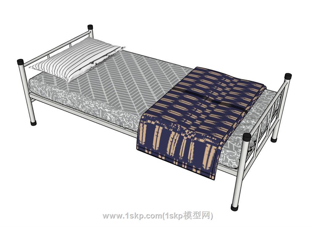 单人床SU模型