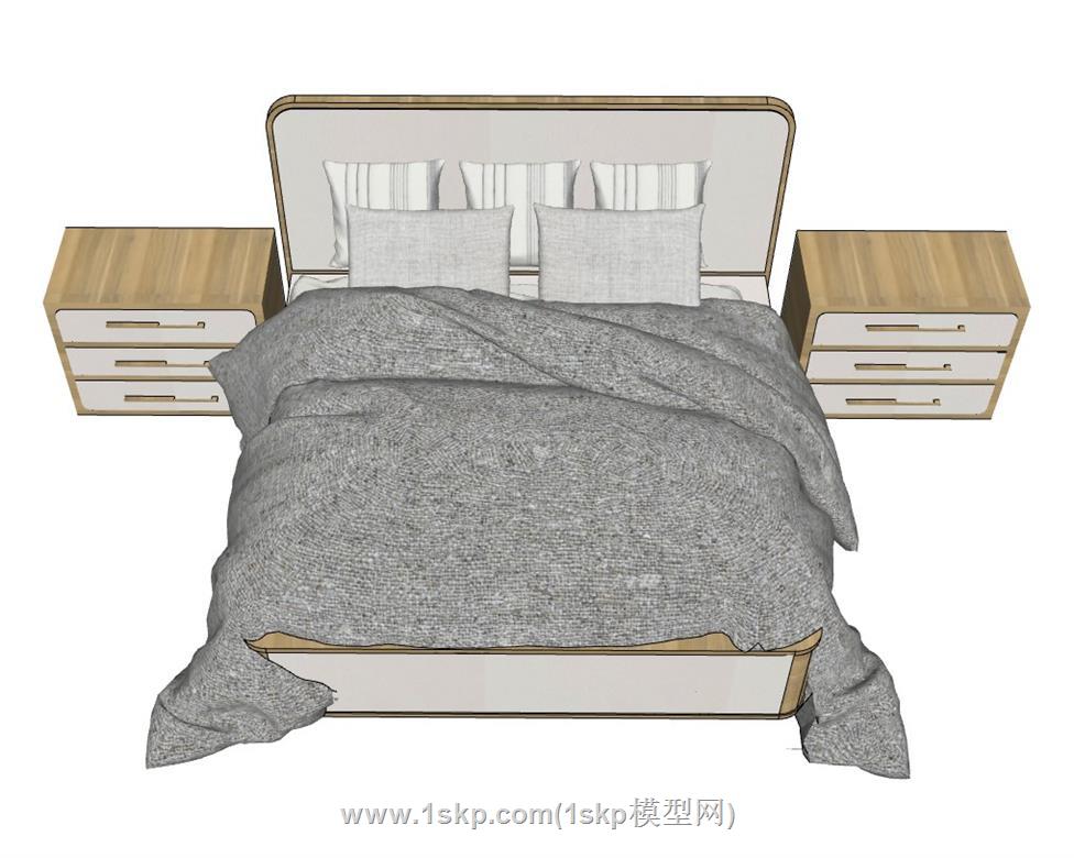 床铺床头柜SU模型
