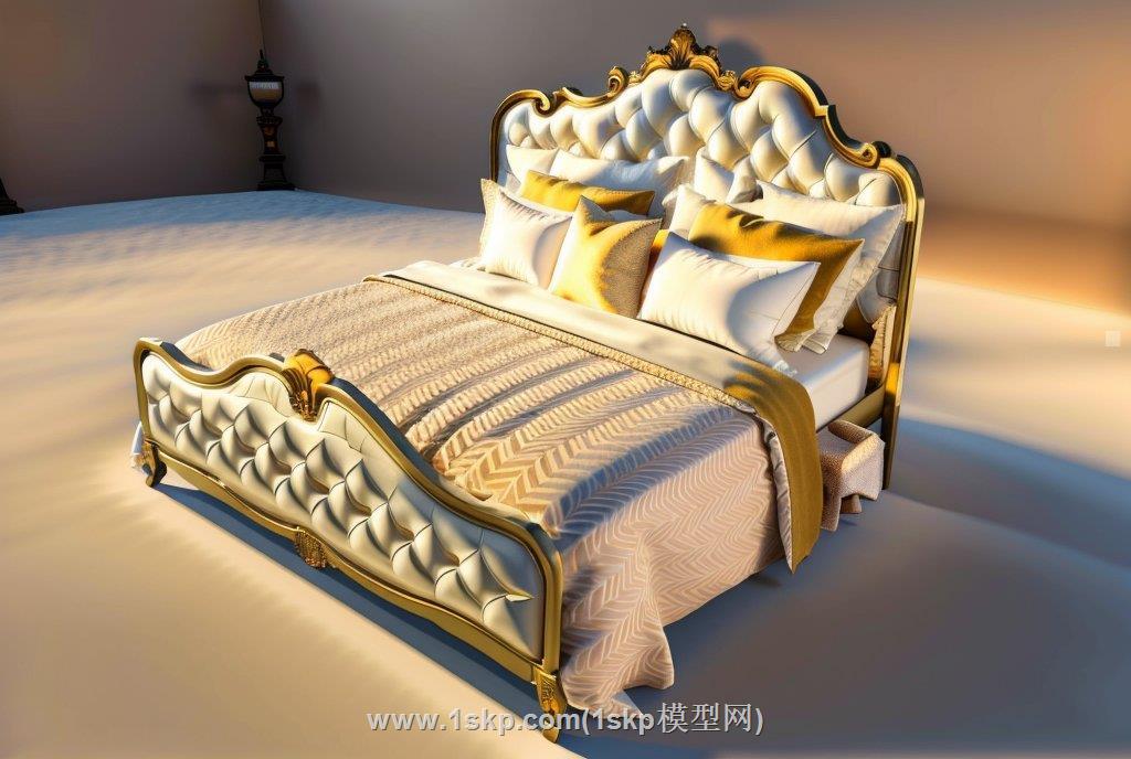 美式床铺SU模型