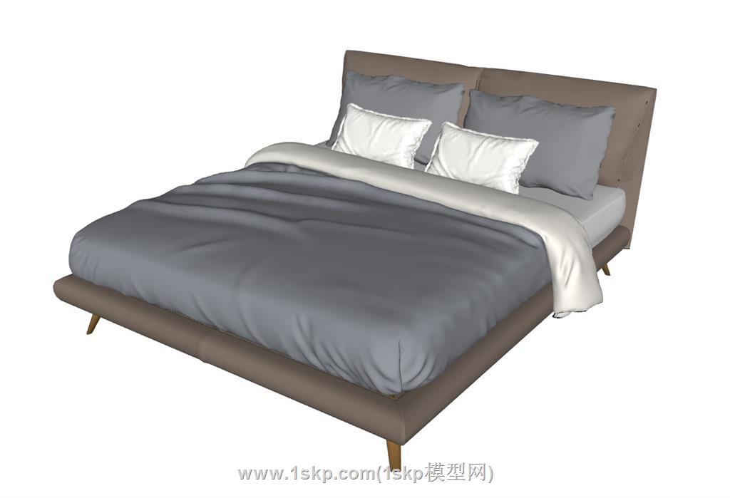 现代皮床床铺SU模型