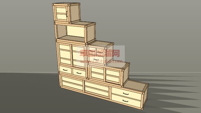 梯柜梯形柜子SU模型