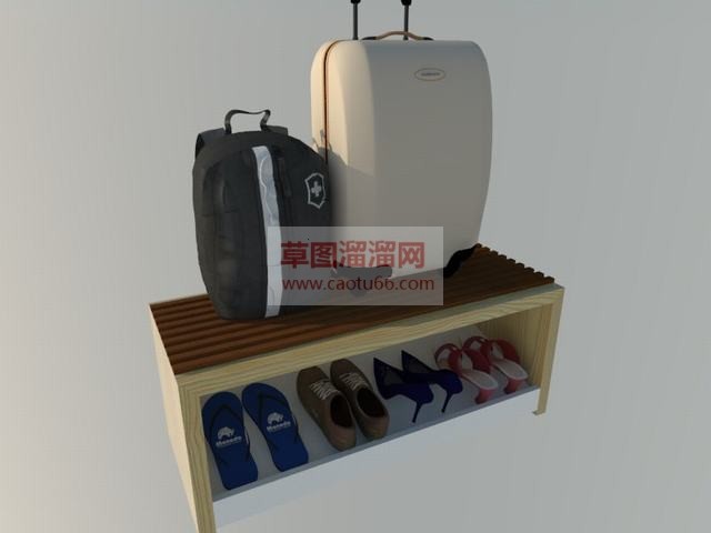 行李箱背包鞋子SU模型