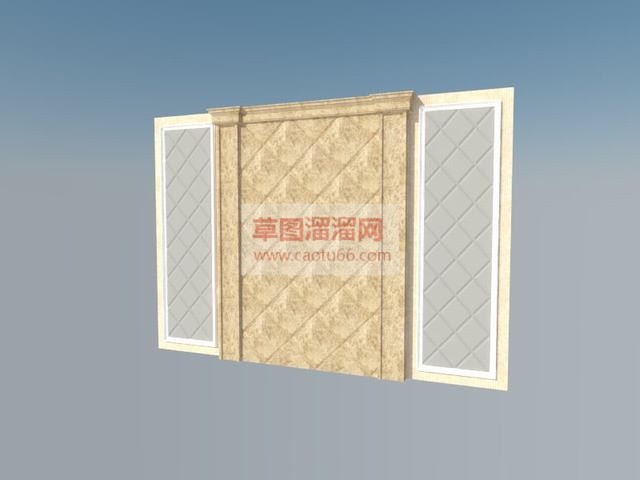 电视背景墙SU模型