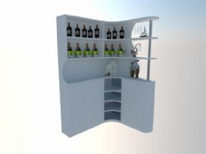 酒柜酒瓶SU模型 免费sketchup模型下载