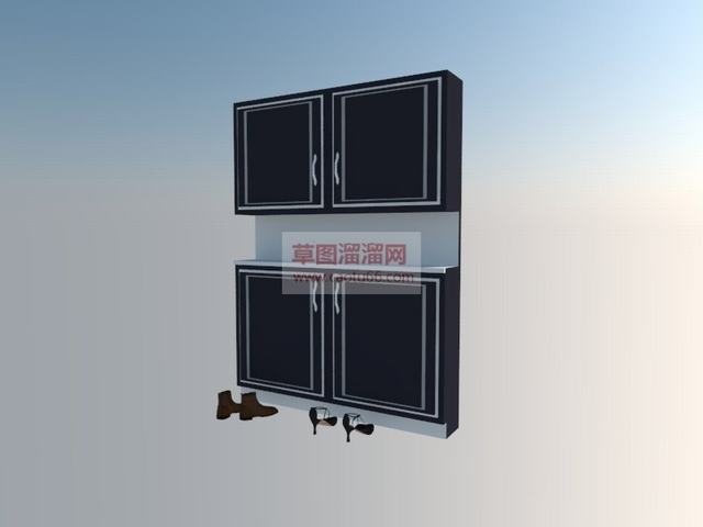 进门鞋柜高跟鞋男鞋SU模型