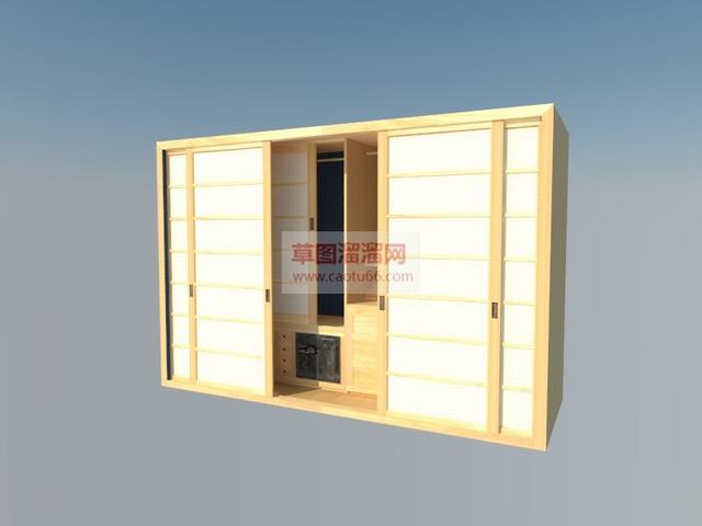 日式家具壁橱壁柜SU模型