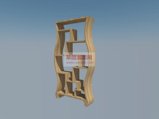 中式博古架展示柜SU模型