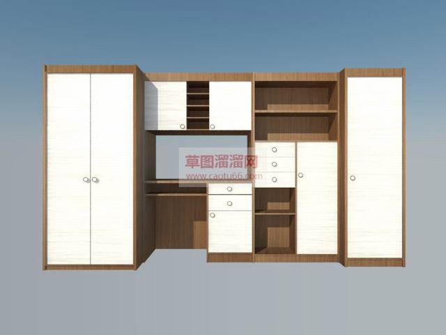 组合柜书桌柜子SU模型