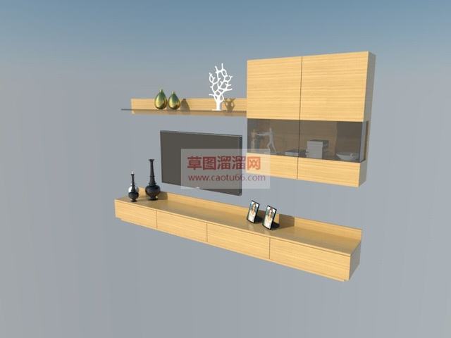 电视柜珊瑚礁雕塑SU模型