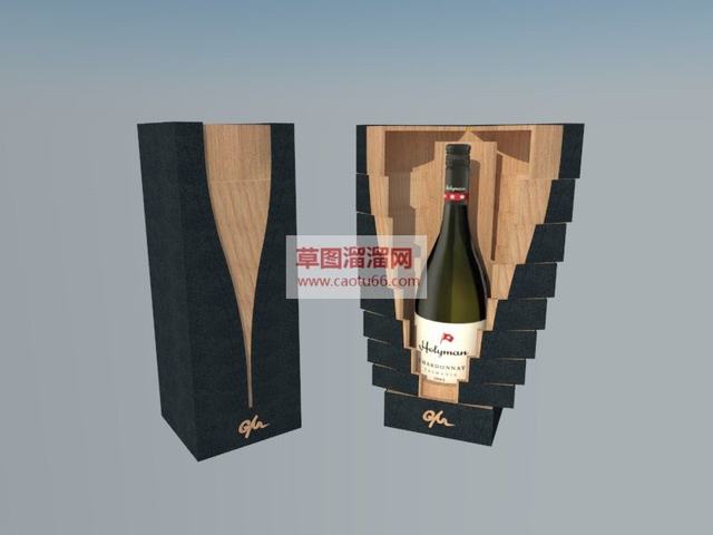 木制酒架酒柜红酒SU模型