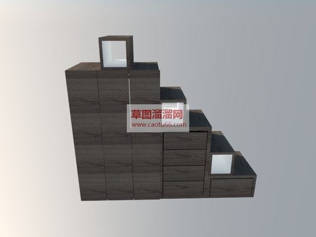 梯柜柜子楼梯柜子SU模型
