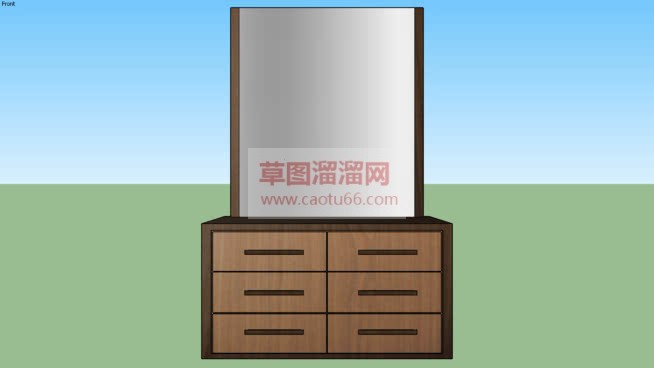梳妆台柜镜家具SU模型