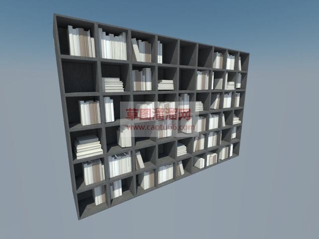 书架书柜图书室SU模型