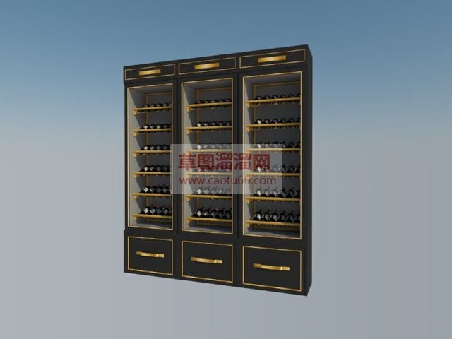 后现代酒柜红酒柜SU模型