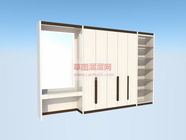带大镜子的衣SU模型