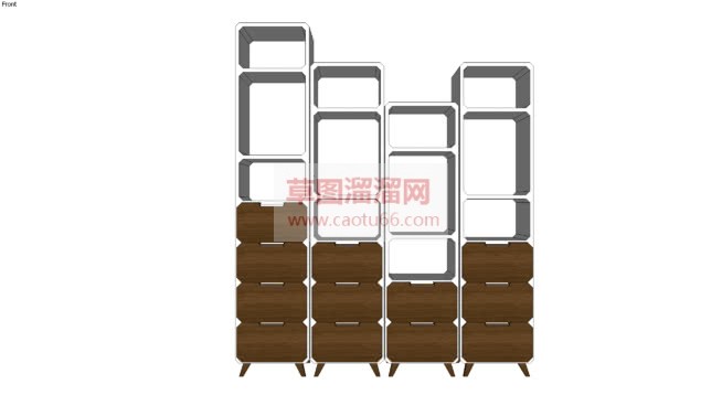 现代格子书架SU模型