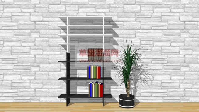 现代简易书架SU模型