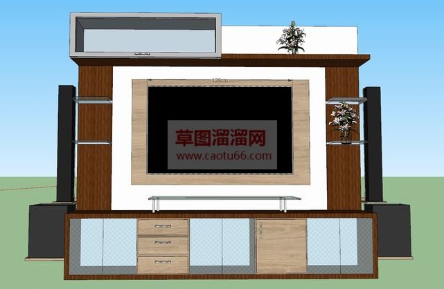 现代电视柜免SU模型