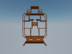 中式木制博古SU模型