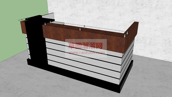 前台柜收银台SU模型