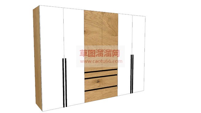 木质组合柜衣SU模型