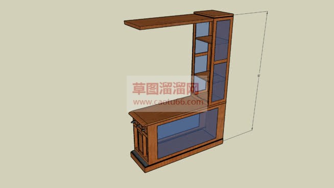酒柜连体吧台SU模型