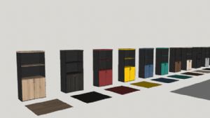 小书柜组合柜SU模型 免费sketchup模型下载