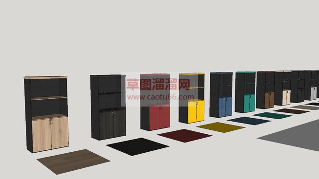小书柜组合柜SU模型