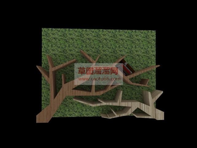 创意树形书架SU模型