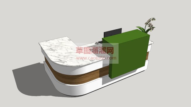 收银台前台柜SU模型