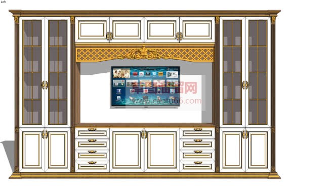 欧式电视柜+SU模型