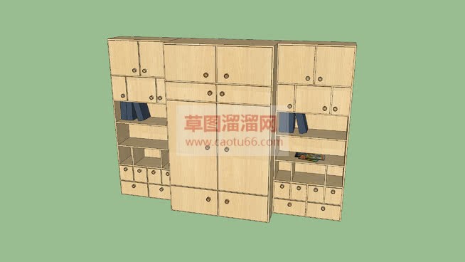 木质衣柜下载SU模型