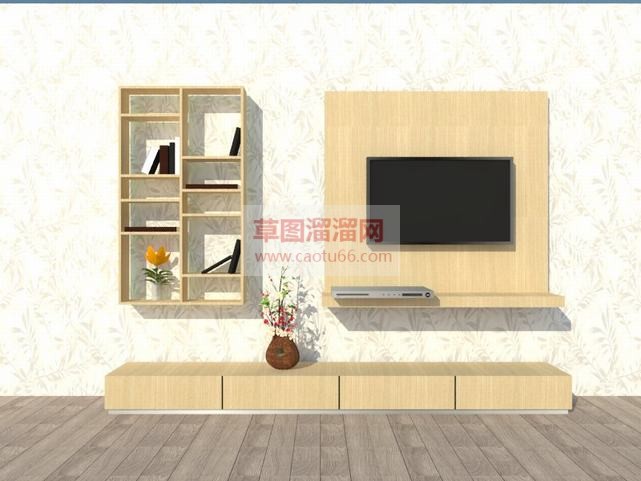 现代简约木制SU模型
