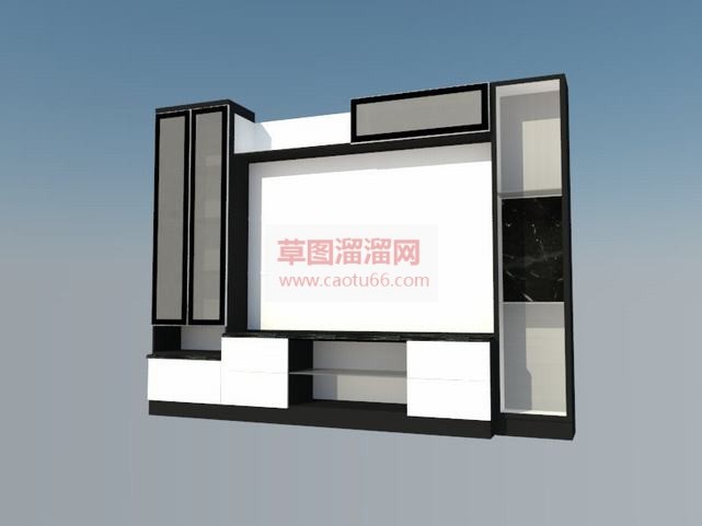 电视柜背景墙SU模型