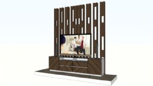 电视柜电视墙SU模型