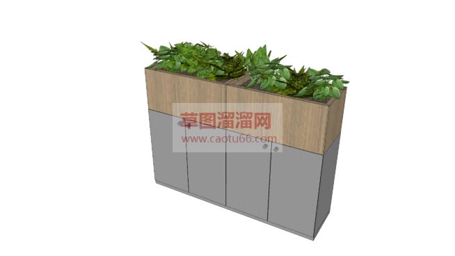 柜子上的绿植SU模型