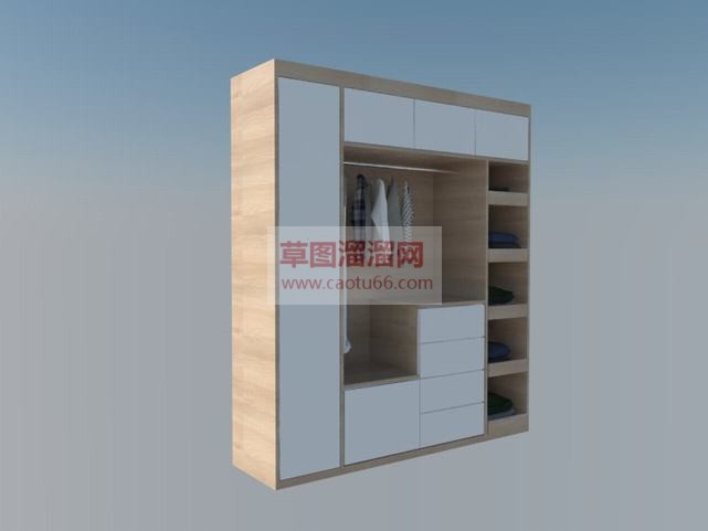 木制衣柜柜子SU模型