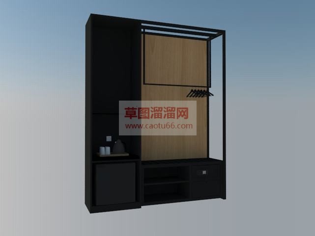 开放式衣柜家SU模型