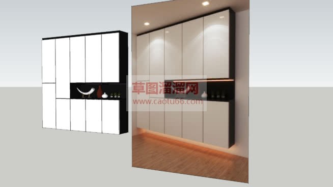 进门柜子工艺SU模型