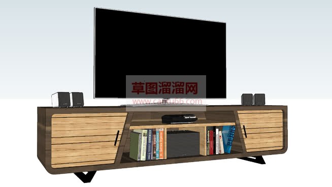 木质电视柜家SU模型