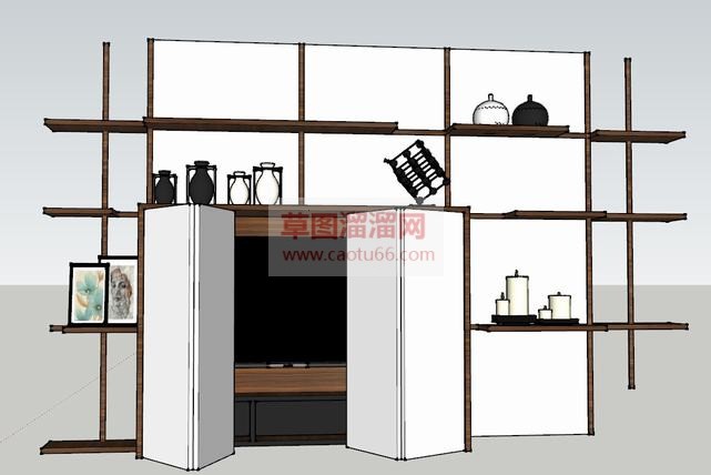 古董文玩架博SU模型