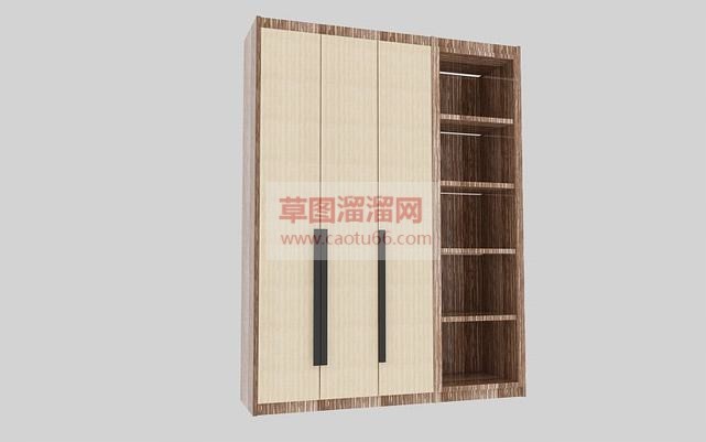木衣柜柜子免SU模型