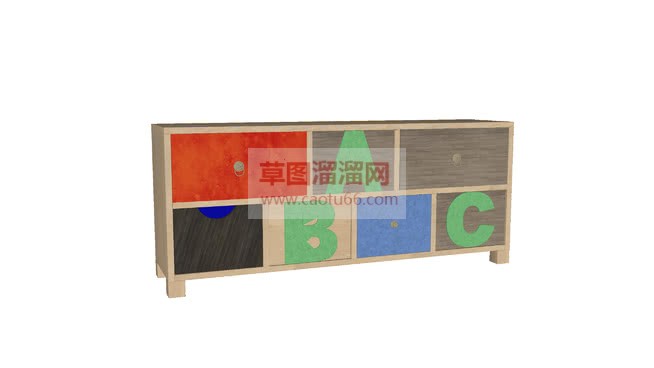 儿童抽屉柜子SU模型
