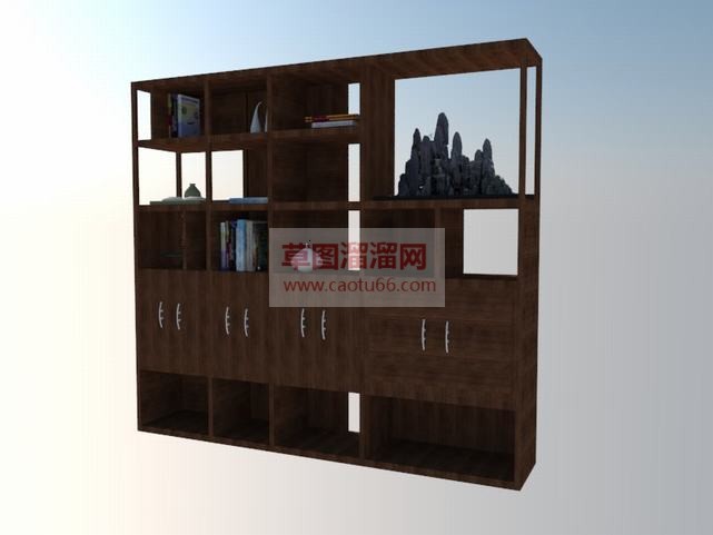 中式家具书架SU模型