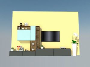 电视柜背景墙SU模型