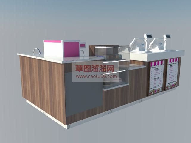 画蛋糕店L型SU模型