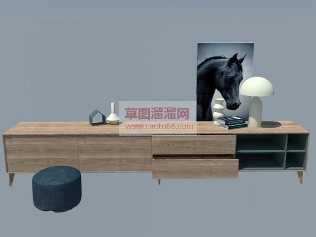 木质电视柜家SU模型