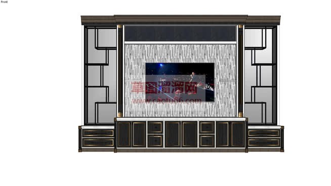 电视背景墙SU模型